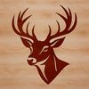 Beautiful Wild Animal Artwork A stylized illustration of a deer's head, suitable for vector graphics and cutting machine designs.