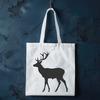 A simple silhouette of a deer in vector format.
