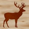 SVG illustration of a wild animal, a deer silhouette in vector format.