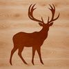 Free Silhouette Deer Vector A simple silhouette of a deer against a white background.