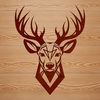 Free Vector Art of a Beautiful Deer Head A close-up illustration of a wild animal's head, specifically a deer's.