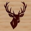 A detailed vector illustration of a deer's head, suitable for various design applications.