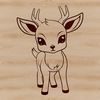 A stylized illustration of a white-tailed deer in a natural setting.
