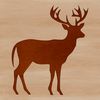 Simple Deer Outline SVG A simple white silhouette of a deer in the wilderness.