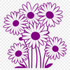 Detailed Daisy Bloom Design A detailed, scalable outline of a daisy bloom, suitable for cutting machines or laser engraving.