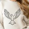 Delicate Dove in Flight SVG Illustration A detailed illustration of a dove in flight, suitable for vector art design.