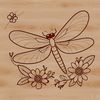 A detailed illustration of a dragonfly perched on a floral stem, created in vector format.