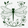 A colorful illustration of a dragonfly in flight, featuring intricate details.