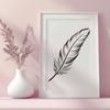 Beautiful Feather Graphic A single feather with detailed graphics, suitable for vector design and cutting machine projects.