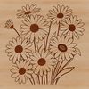 Vector graphic design featuring a single blooming daisy in high detail.