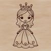 Female royalty character illustration in vector format, suitable for cutting machines and various design applications.