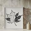 Elegant Vector Leaf Graphic A single leaf with detailed veins and edges, created as a vector graphic.