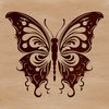 A colorful butterfly with intricate details and patterns, suitable for gardening or ornamental designs.