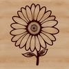 Free White Daisies SVG Clip Art A detailed illustration of a white daisy with yellow center, suitable for use in vector design and cutting machine projects.