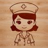 A professional illustration of a female nurse in her work attire.