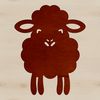 A digital illustration of a single sheep in a farm setting, suitable for vector graphics.