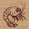 A cartoon shrimp illustration in vector format.