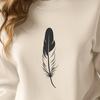A high-resolution, scalable graphic design element featuring a detailed feather shape.