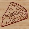 An SVG graphic representation of a single piece of cheese, ideal for use in various design applications.