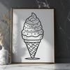 A vector graphic design featuring a stylized ice cream treat.