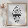 Ice Cream Cone Vector Graphic A vector design featuring a stylized dessert made from ice cream in a classic cone format.