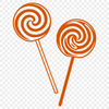 A colorful illustration of a lollipop with swirly patterns and colors.