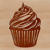 Delicious Dessert Clipart SVG Illustrative design of a sweet cupcake for graphic use.