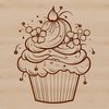 Delicious Vector Image Design A colorful cupcake with frosting and sprinkles, ideal for food illustrations in vector art.