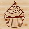 Beautiful Bakery Clipart A stylized illustration of a cupcake with creamy frosting and colorful sprinkles.