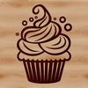Simple SVG Cupcake Art A simple vector design featuring a small cupcake with decorations.