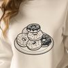 Decorative Donut Clipart Illustration A digital illustration of a donut with decorative frosting and sprinkles, suitable as vector art for various uses.