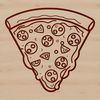 Illustrated pizza design created in vector format for digital use.