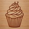 Beautiful Cake Design SVG File A simple illustration of a colorful cupcake on a flat surface.
