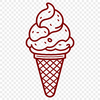 Cute Dessert Icon Art A stylized vector design of a single serving of ice cream dessert.