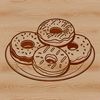 Free Single Glazed Donut SVG Design A stylized illustration of a single glazed donut, suitable for various design applications.