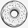 Free Donut Illustration Download A vector illustration of a donut dessert with colorful frosting and sprinkles.