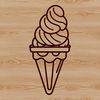 Hand-Drawn Ice Cream Design A hand-drawn design of a scoop of ice cream on a cone, suitable for cutting machines like the Cricut.