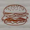 SVG Hamburger Clip Art Design A stylized illustration of a classic cheeseburger featuring a beef patty, melted cheese, lettuce, tomato, and condiments.