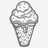 An editable vector design of a classic ice cream dessert with bold colors and simple details.