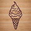 Colorful Cone Delight A colorful illustration of a single scoop of ice cream on a cone.