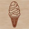 Whimsical Sweet Treat SVG Design An illustration of a colorful ice cream cone with sprinkles and a cherry on top.
