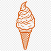Beautiful SVG Dessert Graphics A stylized illustration of a colorful ice cream cone, suitable for various design projects and graphic designs.