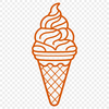 Creamy Dessert Vector Art A detailed vector design of a single serving of creamy ice dessert.