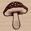 A detailed illustration of a single mushroom with cap and stem in various styles to be used as vector design.