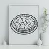 Sweet Slice Illustration Illustrative graphic design of a sliceable dessert, ideal for vector art projects and cutting machine stencils.