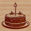 Cartoon Birthday Cakes Clip Art Image An editable vector graphic design featuring a cartoon-style birthday cake for various uses.