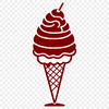 An isolated vector design of a cold dessert, featuring a creamy treat with a cone or stick.