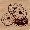 A colorful illustration of a donut with frosting and sprinkles, made in vector format.