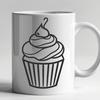 Free Vector Cake Illustration A baked good cupcake designed as a digital vector illustration suitable for cutting machines.