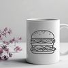 Juicy Burger Design A classic burger design featuring a juicy patty topped with cheese and condiments on a toasted bun.